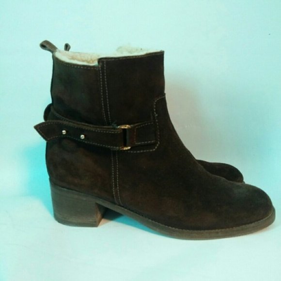 J. CREW Parker shearling lined suede boots 9 - Picture 6 of 8